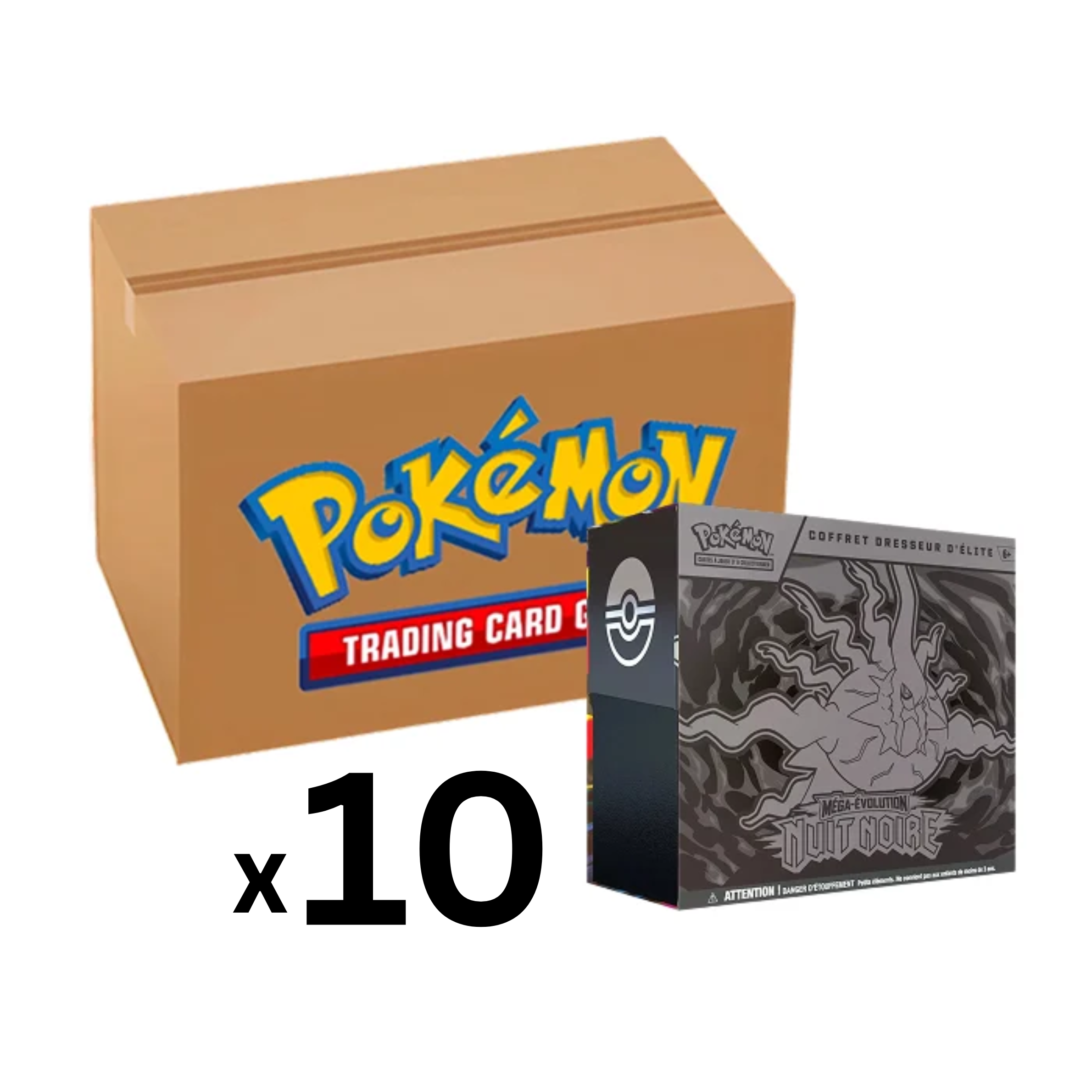 Précommande, Carton de 10 ETB Méga-Évolution – Nuit Noire